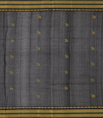 Rust Handloom Korvai Silk Cotton Saree With Floral Buttas & Contrast Border-SC3828