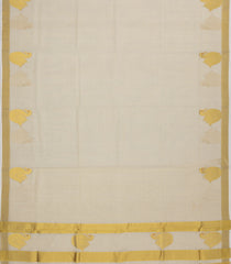 Off White Handloom Kerala Cotton Saree With Annam Buttas-KEC1045