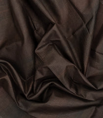 Dark Brown Woven Tussar Silk Saree With Stripes-TU3317