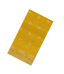Mustard Printed Synthetics Dola Saree Zari Buttas-BL5304