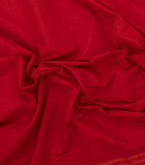 Red Handwoven Bengal Cotton Saree With Floral Border-BG1480