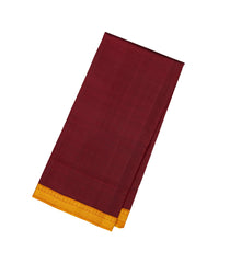 Maroon Handloom Kanchipuram 9 Yards Silk Saree With Contrast Border-KA13406