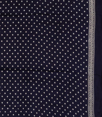 Midnight Blue Printed Modal Silk Saree With Zari Pallu-PS0737