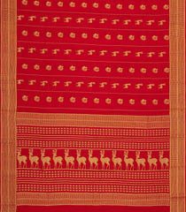 Red Woven Mysore Silk Saree With Buttas & Zari Border-MS3489