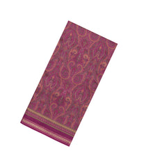 Burugndy Printed Tussar Silk Saree With Floral Motifs-TU3602