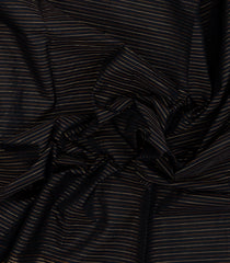 Black Handloom Silk Cotton Saree With Veldari Stripes-SC4416