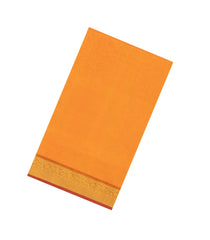 Mango Yellow Handloom Silk Cotton Saree With Contrast Zari Border-SC4640