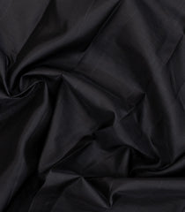 Black Handloom Kanchipuram Silk Saree With Thread Work Border-KA15164