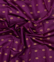 Magenta Woven Tussar Silk Saree With Floral Motifs & Contrast Border-TU3547