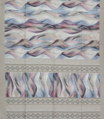 Grey Printed Synthetic Tussar Saree With Abstract Motifs-BL5371