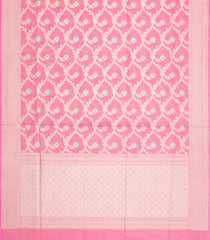 Peach Handloom Banarasi Silk Saree With Meena Floral Zari Motifs-BE1929