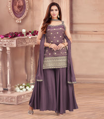 Violet Festive Sharara Set: RC5518