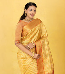 Multi Colour Handloom Kanchipuram Silk Saree With Stripes-KA15875