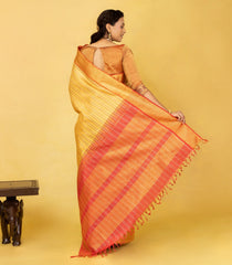 Multi Colour Handloom Kanchipuram Silk Saree With Stripes-KA15875