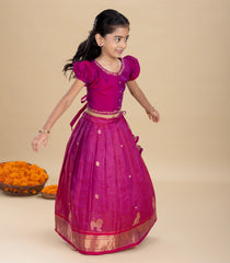 Magenta Festive Kids Pavadai Set-PM2091