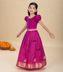 Magenta Festive Kids Pavadai Set-PM2091