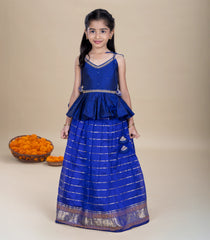 Royal Blue Festive Kids Pavadai Set-PM2094