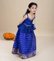 Royal Blue Festive Kids Pavadai Set-PM2094