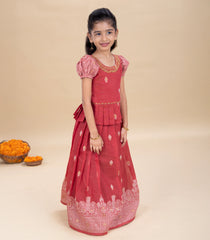 Crimson Red Festive Kids Pavadai Set-PM2099