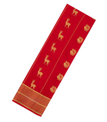 Red Woven Mysore Silk Saree With Buttas & Zari Border-MS3489