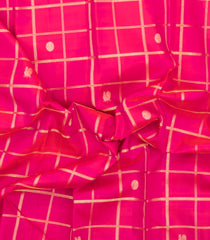 Hot Pink Handloom Kanchipuram Silk Saree With Zari Checks & Buttas-KA16327