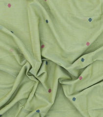 Mint Green Handloom Bengal Cotton Saree With Floral Motifs-BG1629