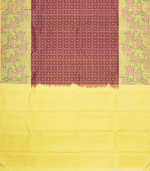Chestnut Pink Handloom Korvai Kanchipuram Silk Saree With Green Floral Border-KA16713