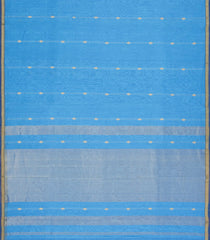 Light Blue Handloom Maheswari Silk Cotton Saree With Buttas-SC4178