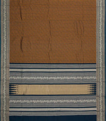 Navy Blue Handloom Kanchi Cotton Saree With Annam Chakaram Motifs-KC1654