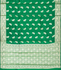 Green Woven Dupion Silk Saree With Floral Buttas-DS0504