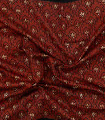 Maroon Printed Chanderi Cotton Saree With Zari Border-CC1494