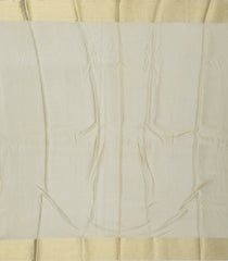 Cream Mysore Crepe Silk Saree With Peacock Floral Motifs-MS3105