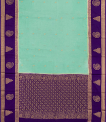Aquamarine Woven Art Crepe Saree With Buttas & Contrast Border-BL5117