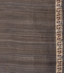 Beige Printed Tussar Silk Saree With Geometric Motifs-TU3769