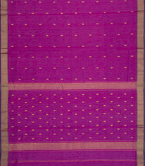 Magenta Handloom Maheswari Silk Cotton Saree With Floral Buttas-SC4908