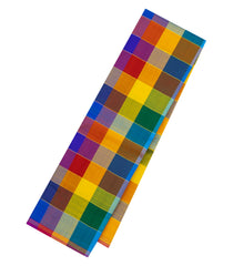 Multi Colour Handloom Kanchipuram Silk Saree With Checks & Contrast Pallu-KA14709