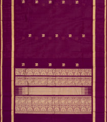 Magenta Handloom Kanchi Cotton Saree With Yazhi Buttas-KC1829