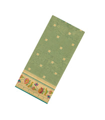 Aquamarine Woven Dupion Silk Saree With Buttas & Meena Borders-DS0585