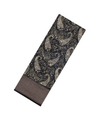 Black Printed Chanderi Cotton Saree With Zari Border-CC1505