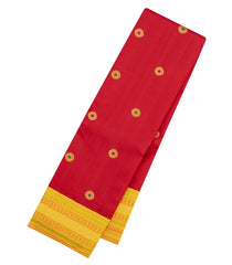 Crimson Handloom Korvai Kanchipuram Silk Saree With Meena Buttas-KA15375