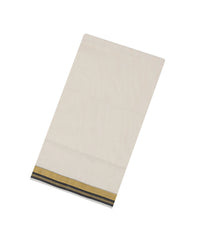 Off White Handloom Kerala Cotton Saree With Black Border-KEC1051