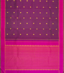 Magenta Handloom Kanchipuram Silk Saree With Zari Buttas-KA16143