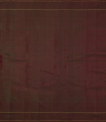 Crimson Handloom Kanchipuram Silk Saree With Stripes & Contrast Border-KA15110