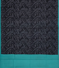Black Printed Pure Silk Saree With Floral Motifs-PS0833