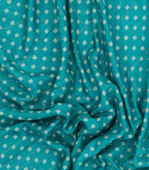 Turquoise Printed Art Dola Silk Saree With Zari Checks & Border-BL5741