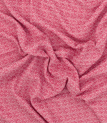 Baby Pink Handloom Bengal Cotton Saree With Floral Motifs-BG1691