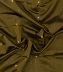Dark Olive Handloom Maheswari Silk Cotton Saree With Buttas-SC4140