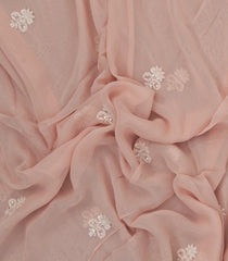 Light Peach Woven Synthetic Blended Saree With Embroidered Motifs-EN2010