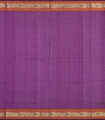 Dark Purple Handloom Silk Cotton Saree With Zari Buttas & Contrast Border-SC4809