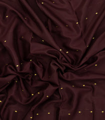 Dark Brown Woven Mysore Silk Saree With Buttas-MS3421